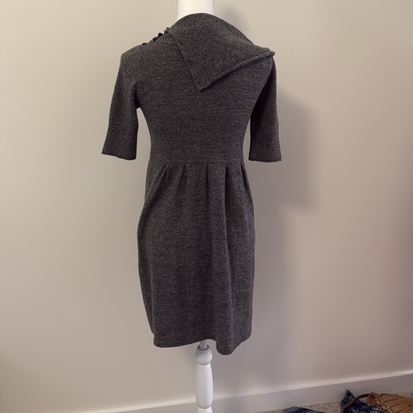 Gianni Bini Gray 100 % cashmere Dress with Cowl Neck and 3/4 Sleeves - Picture 2 of 5